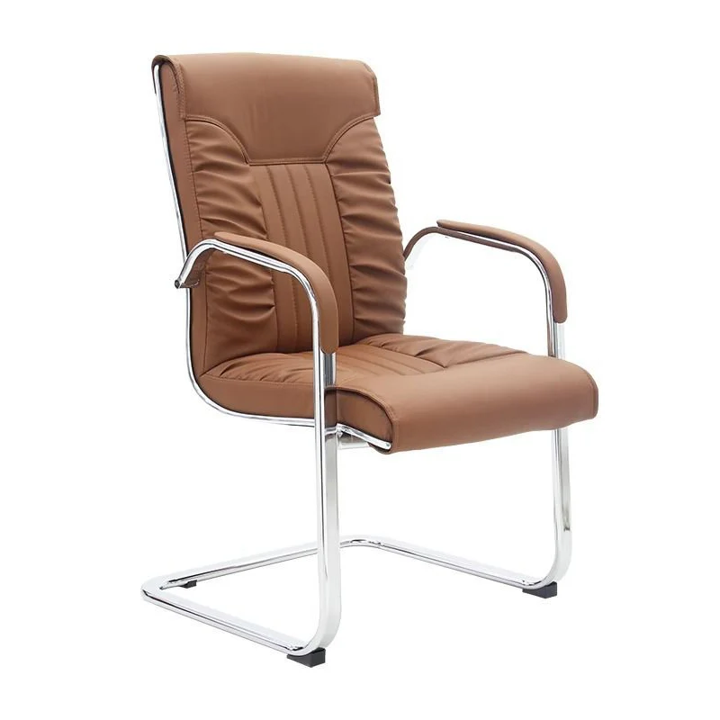 Modern Simplicity PU Leather Steel Sponge Bow Curved Desk Chair Backrest Armrest For Home Office