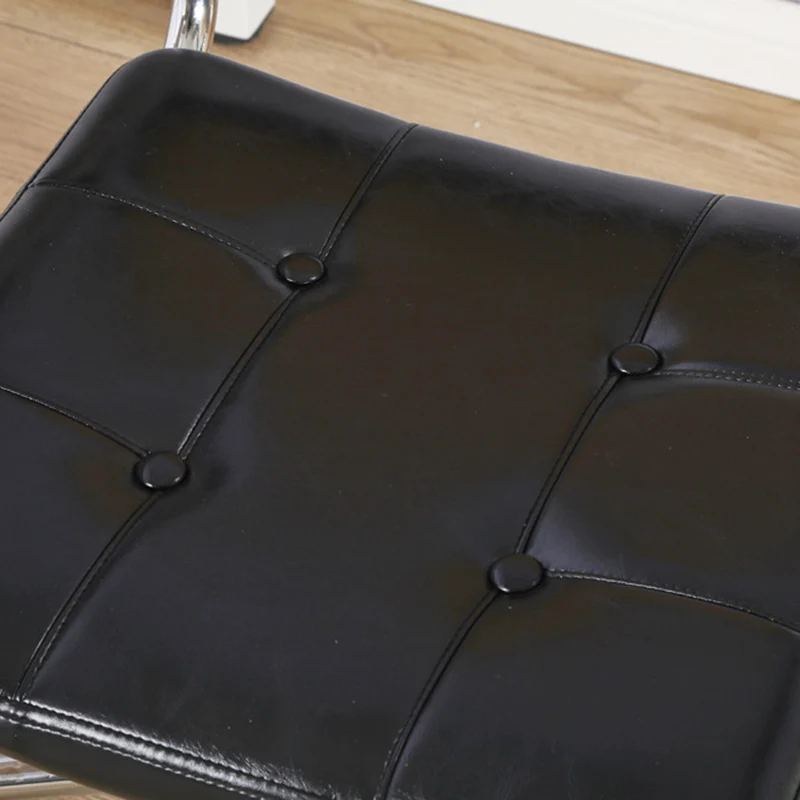 Contemporary Retro Weaving Rattan PU Leather Steel Alloy Liftable Square Desk Chair Backrest For Home Office