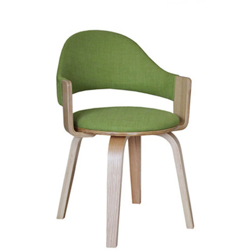 Contemporary Nordic Round PU Leather Upholstered Wood Frame Ergonomic Swivel Chair Backrest Armrest For Home Office