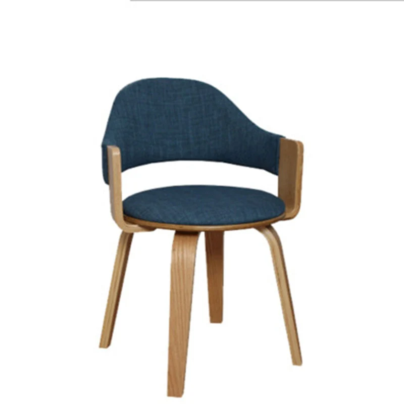 Contemporary Nordic Round PU Leather Upholstered Wood Frame Ergonomic Swivel Chair Backrest Armrest For Home Office