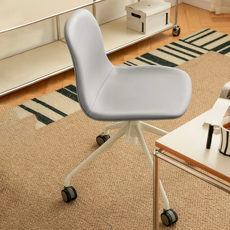 Contemporary Nordic Ergonomic Microfiber Leather Liftable Desk Chair Backrest Tilt Caster For Home Office