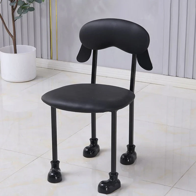 Contemporary Creative Puppy Shape Velvet Upholstered Stainless Steel Frame Chair Back Armless For Living Room