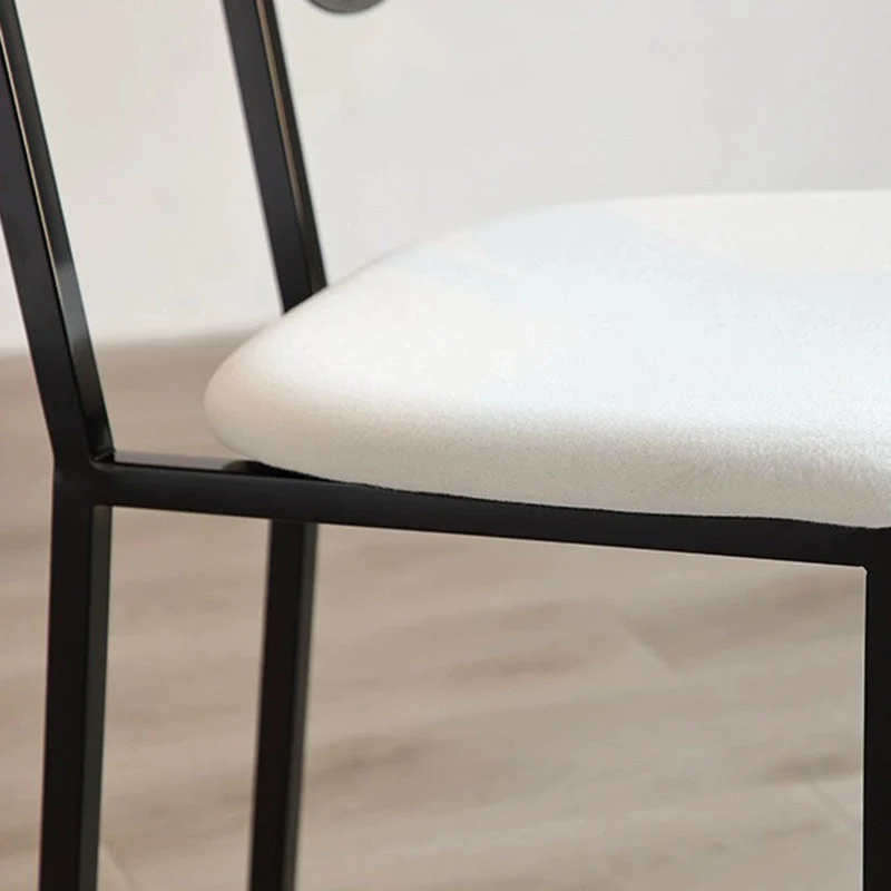 Contemporary Creative Puppy Shape Velvet Upholstered Stainless Steel Frame Chair Back Armless For Living Room