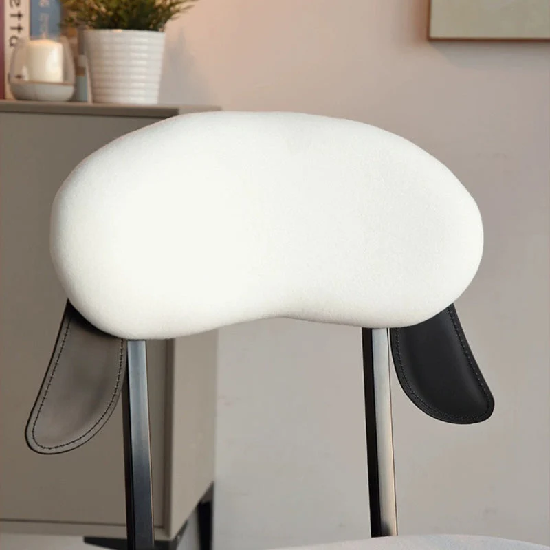 Contemporary Creative Puppy Shape Velvet Upholstered Stainless Steel Frame Chair Back Armless For Living Room