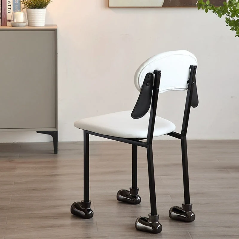 Contemporary Creative Puppy Shape Velvet Upholstered Stainless Steel Frame Chair Back Armless For Living Room