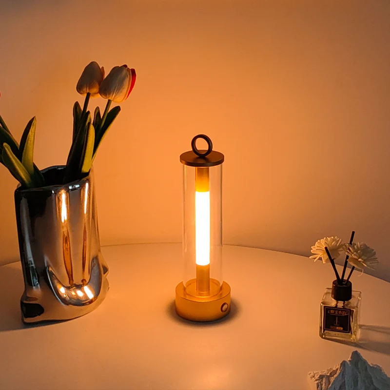 Modern Simplicity USB Rechargeable Column Hardware LED Table Lamp Night Light For Bedroom