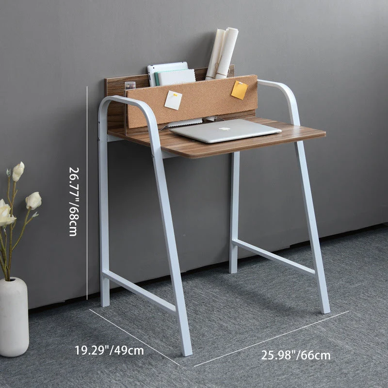 Modern Minimalist Rectangle Carbon Steel Medium Fiber Density Board Desk 4-Leg For Home Office