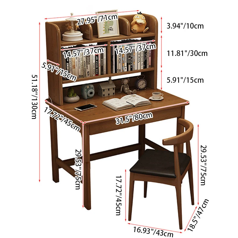Modern Simplicity Rectangle Finger Joint Rubberwood Plywood Desk 1-Drawer For Home Office
