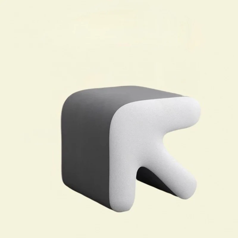 Contemporary Creative Arrow Synthetic Fabric Plywood Footstool Backless Armless For Living Room