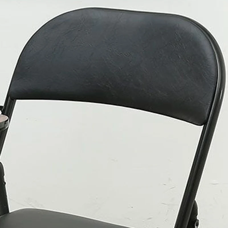 Modern Simplicity Faux Leather Iron Sponge Square Desk Chair Writing Board Foldable Backrest For Home Office