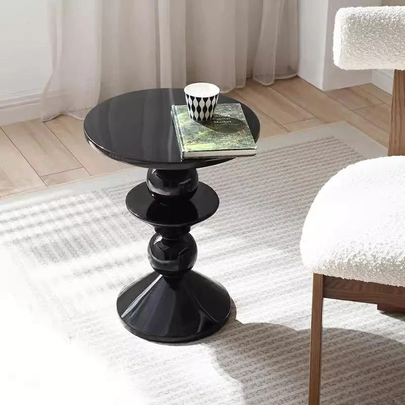 Contemporary Nordic Round Fiberglass Side Table For Living Room