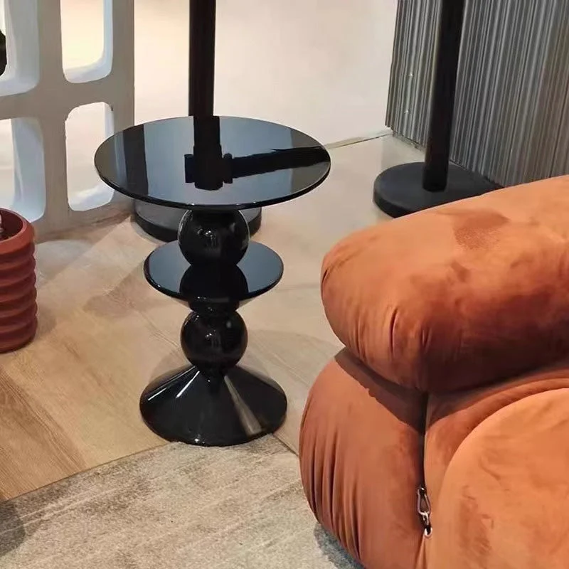 Contemporary Nordic Round Fiberglass Side Table For Living Room
