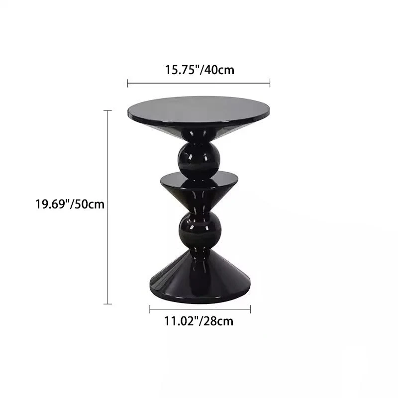 Contemporary Nordic Round Fiberglass Side Table For Living Room
