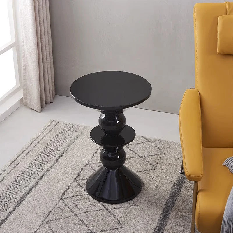 Contemporary Nordic Round Fiberglass Side Table For Living Room
