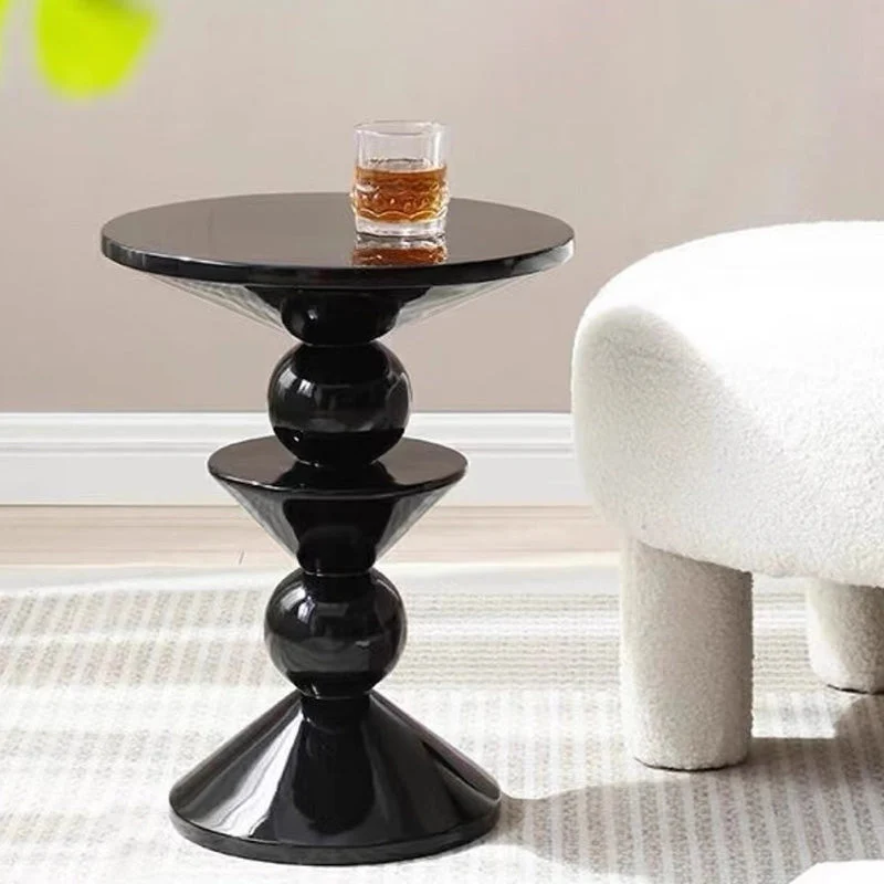 Contemporary Nordic Round Fiberglass Side Table For Living Room