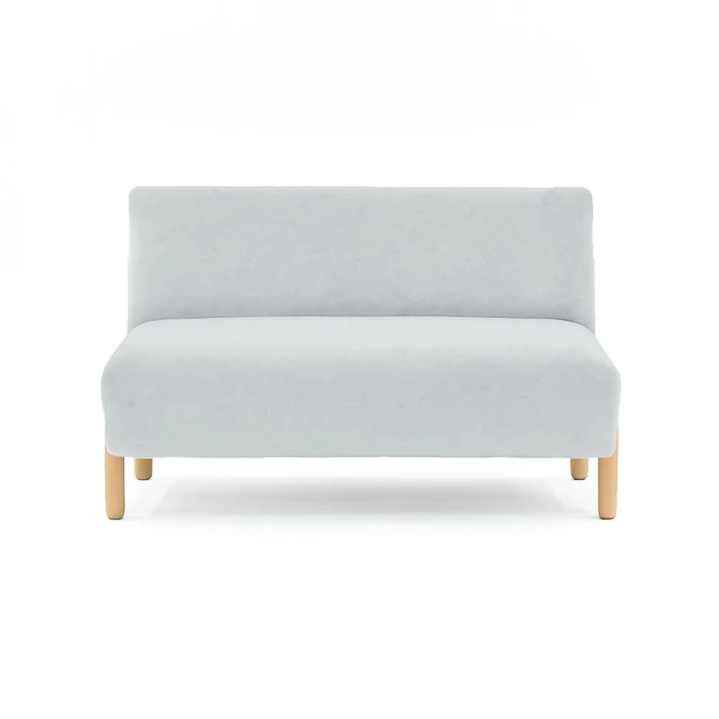 Sofá 2 Puestos Dubi 123x73x73 Tela Plata Patas Matiz Natural