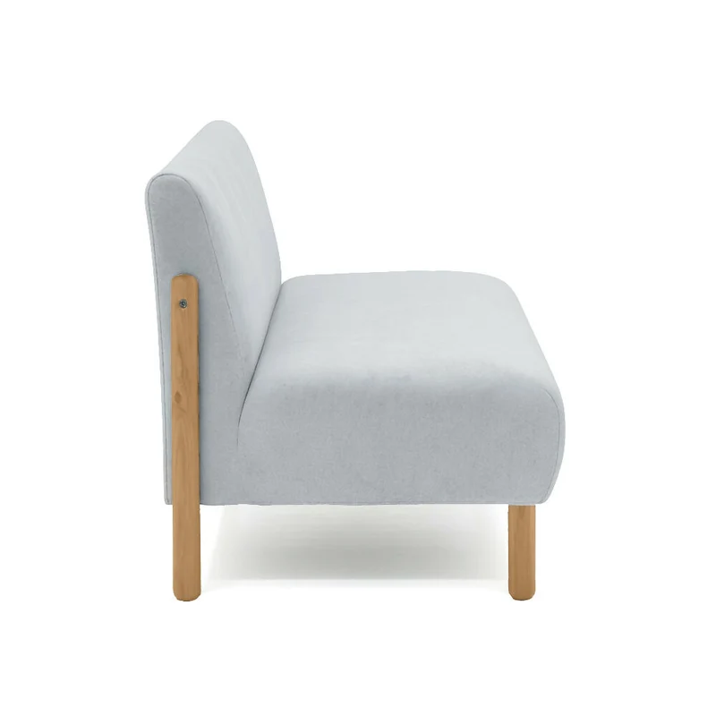Sofá 2 Puestos Dubi 123x73x73 Tela Plata Patas Matiz Natural