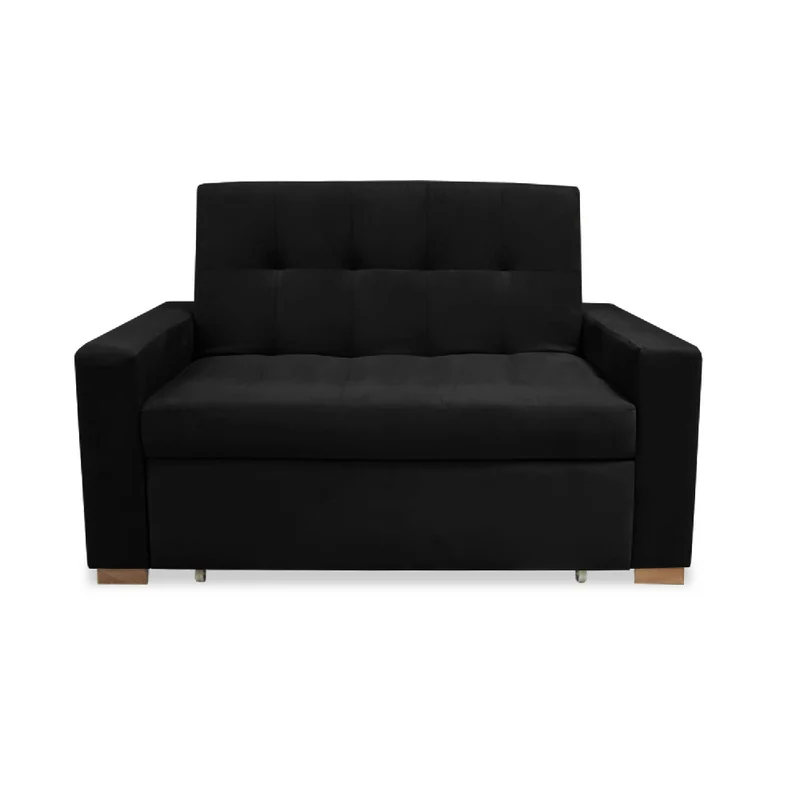 Sofá Cama Atalanta Multifuncional Carrito Negro + Cojines
