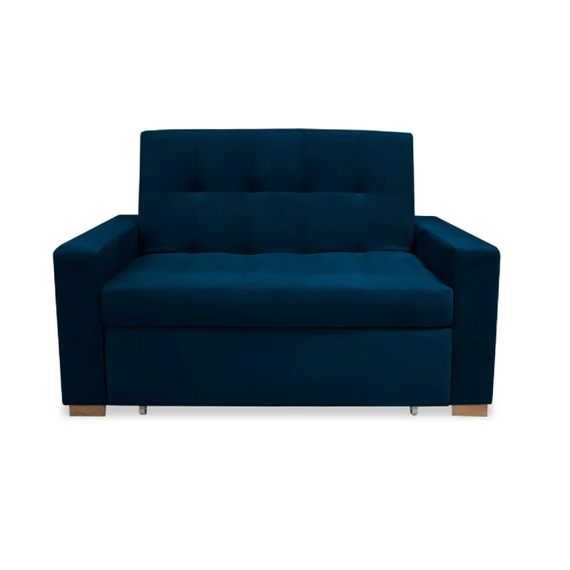 Sofá Cama Atalanta Multifuncional Carrito Azul Petróleo + Cojines