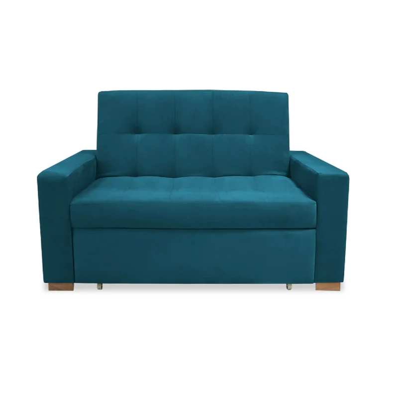 Sofá Cama Atalanta Multifuncional Carrito Turquesa + Cojines