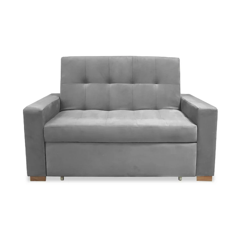 Sofá Cama Atalanta Multifuncional Carrito Plata + Cojines