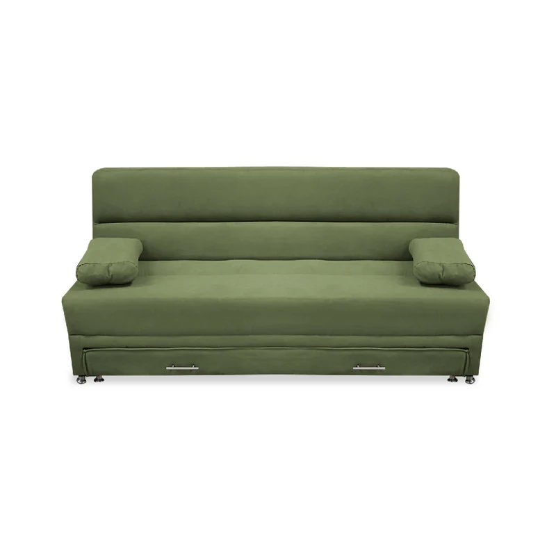 Sofá Cama Ferreira Nido Tarima 3 Posiciones Verde + Cojines