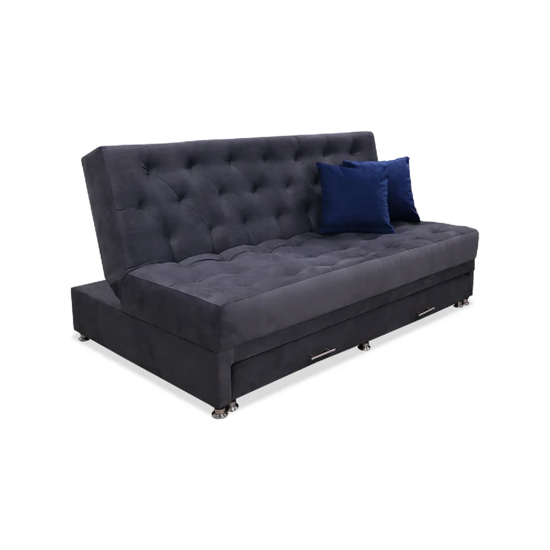 Sofá Cama Aston Nido Tarima 3 Posiciones Gris + Cojines