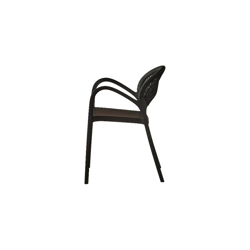 Silla Daytona, Negro, con Espaldar, Reposa Brazos y Diseño Minimalista