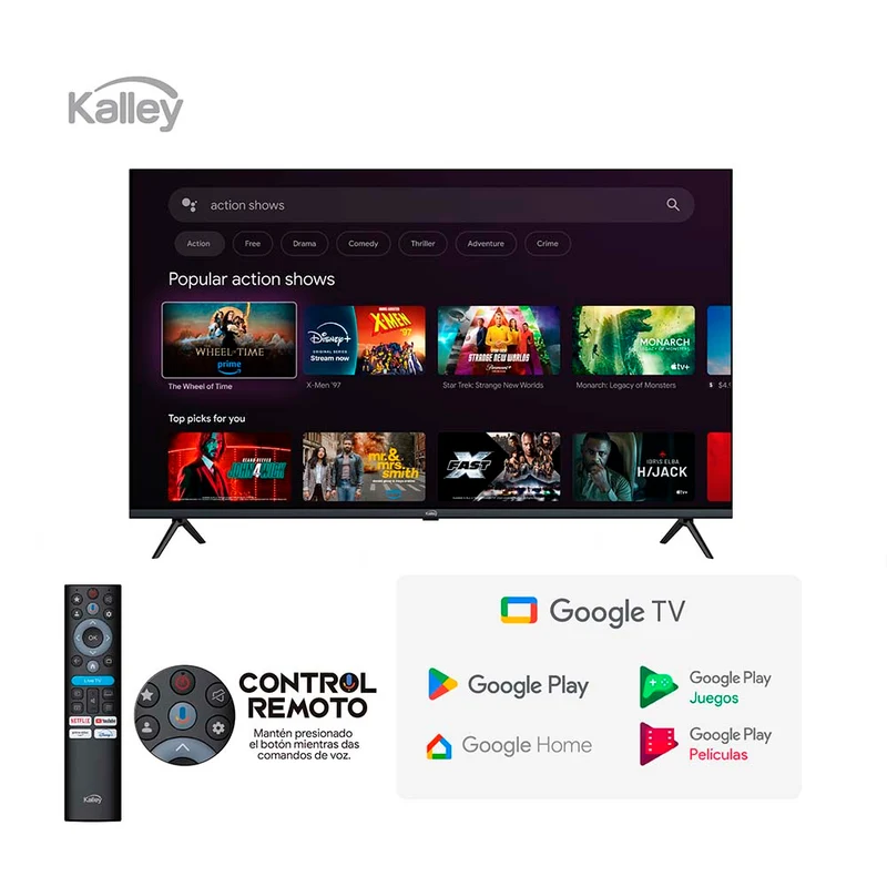 Televisor Kalley 43 Pulgadas Max LED 4K-UHD Smart TV Google 43g315