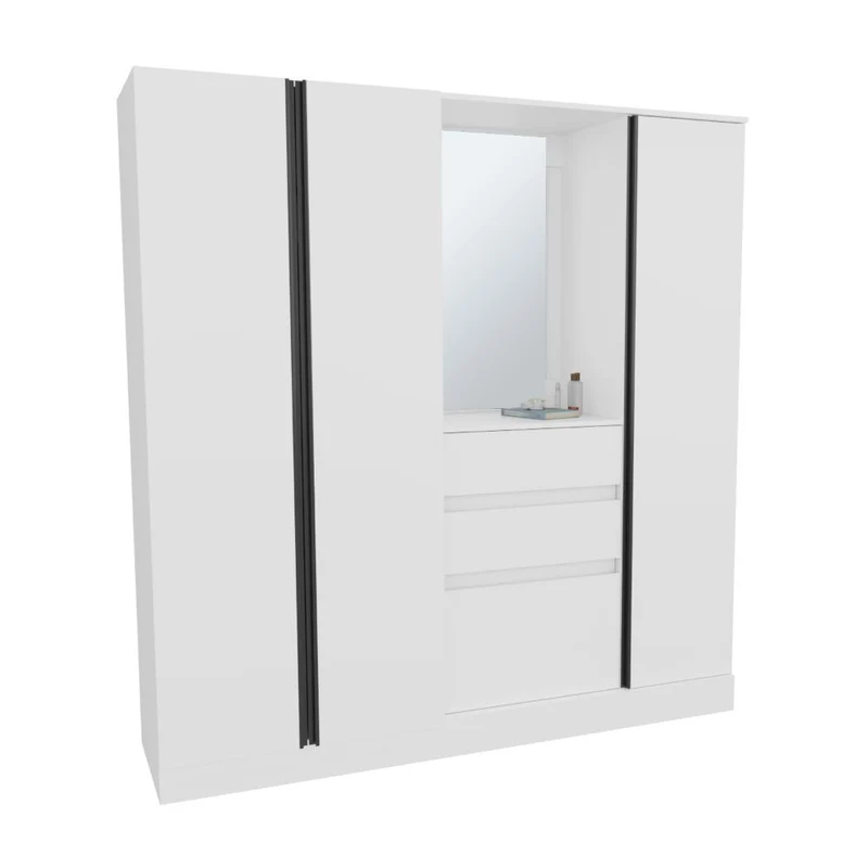 Clóset Mouren 177, Blanco Duqueza, con Zapaterio Inferior de Puerta Abatible ZF