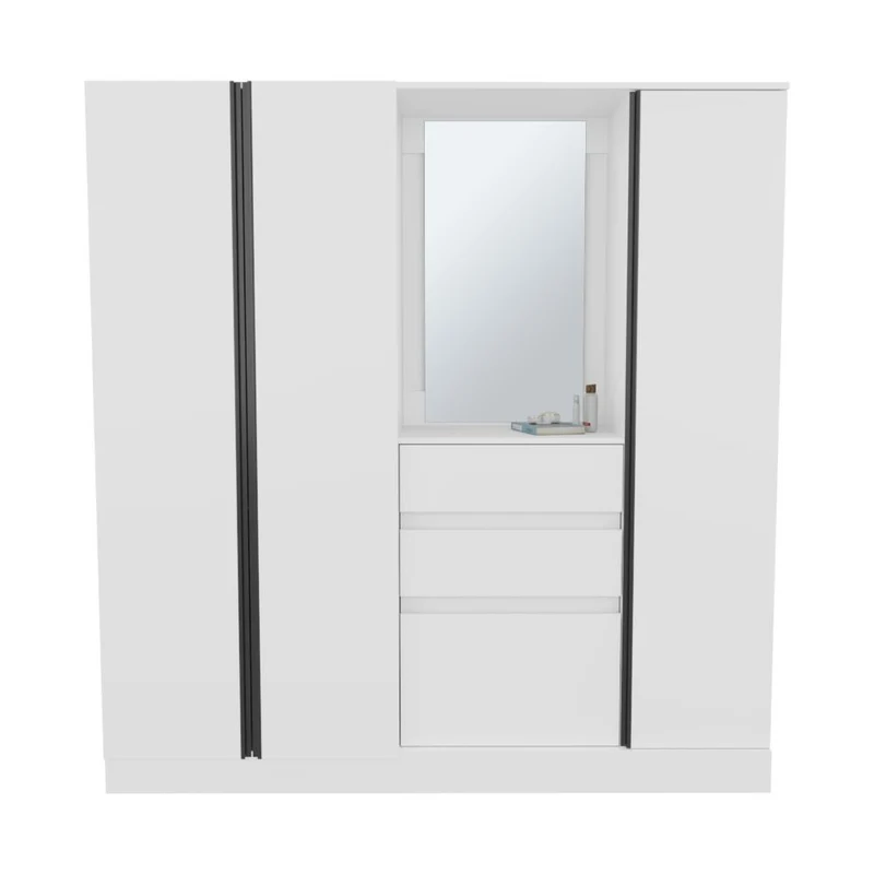 Clóset Mouren 177, Blanco Duqueza, con Zapaterio Inferior de Puerta Abatible ZF