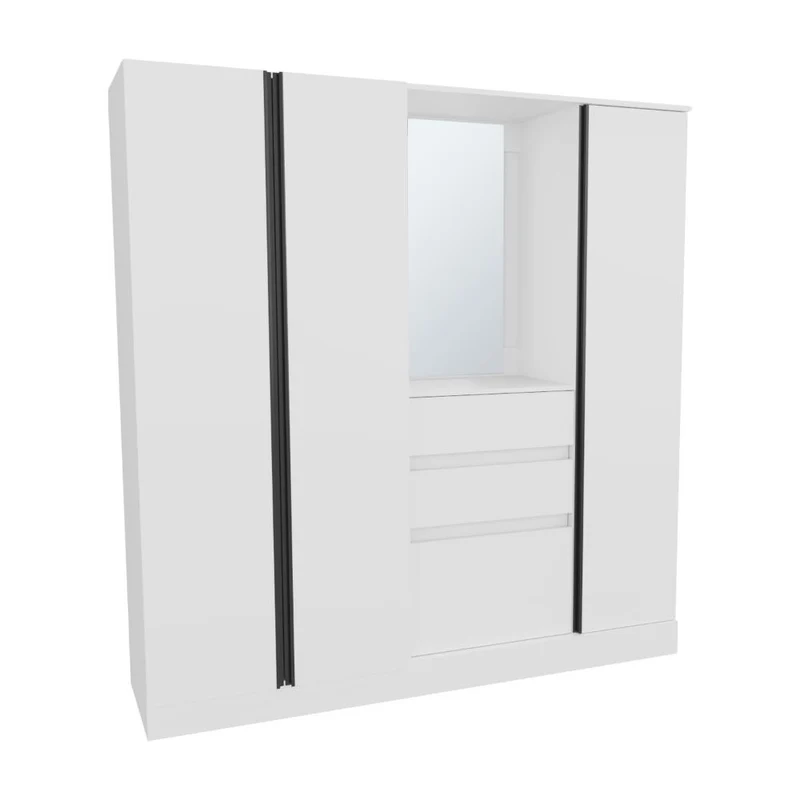 Clóset Mouren 177, Blanco Duqueza, con Zapaterio Inferior de Puerta Abatible ZF