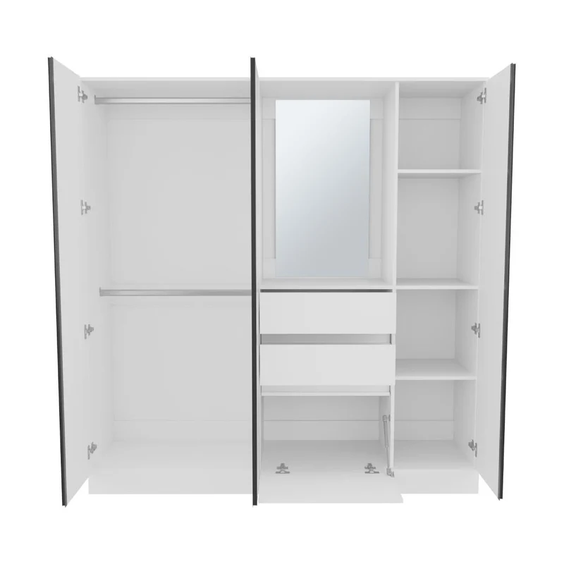 Clóset Mouren 177, Blanco Duqueza, con Zapaterio Inferior de Puerta Abatible ZF