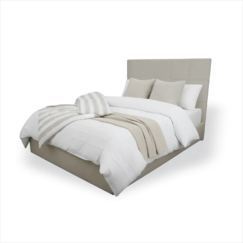 Cama Tapizada Formosa Chocolate en madera