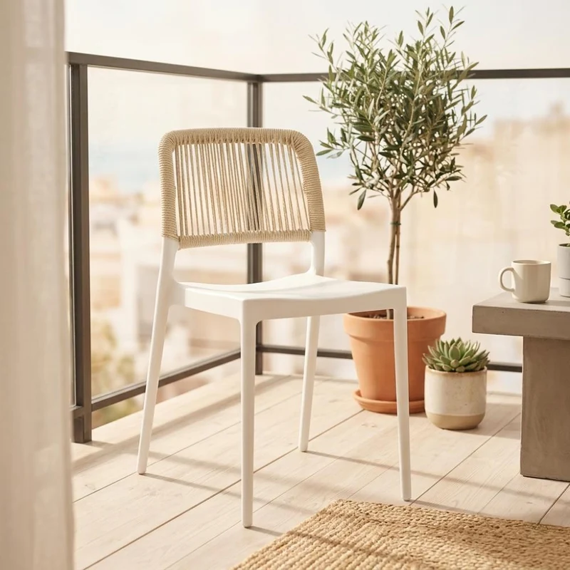 Silla Houston, Color Blanco, con Espaldar Tejido