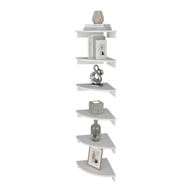 Set de 2 Repisas Esquineras Flotantes Shelf, Kronos Blanco, con Espacio para Colocar Objetos Decorativos ZF