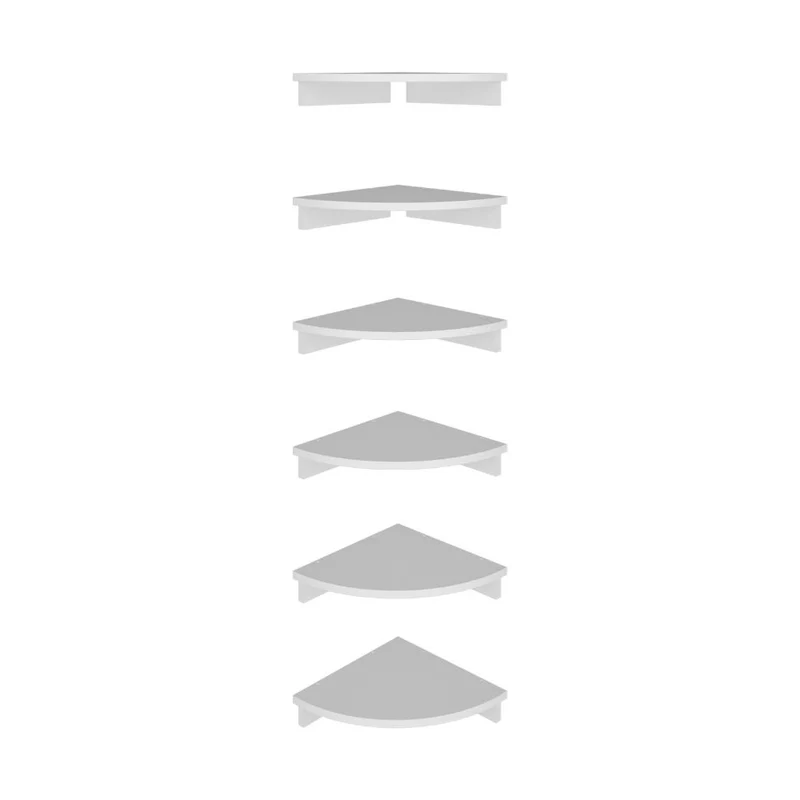 Set de 2 Repisas Esquineras Flotantes Shelf, Kronos Blanco, con Espacio para Colocar Objetos Decorativos ZF