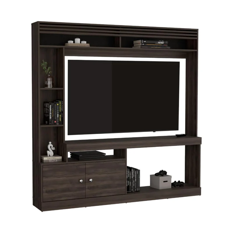 Mesa Para Tv Roy, Nogal Europeo, con Espacio Para Televisor de 50 Pulgadas ZF