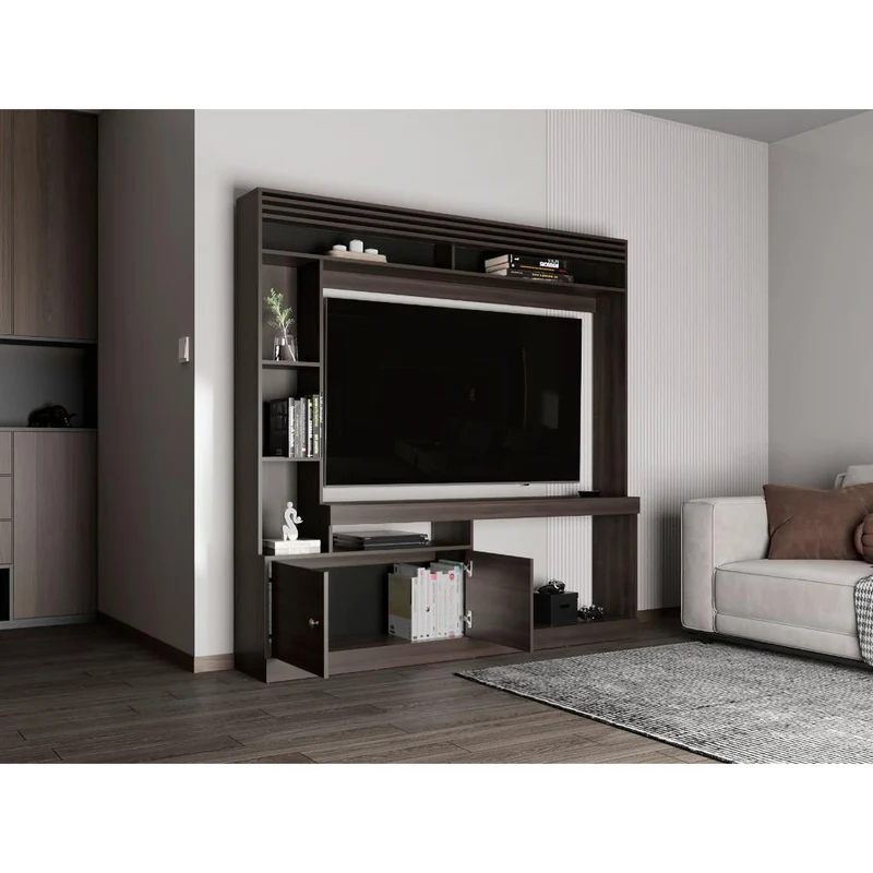 Mesa Para Tv Roy, Nogal Europeo, con Espacio Para Televisor de 50 Pulgadas ZF