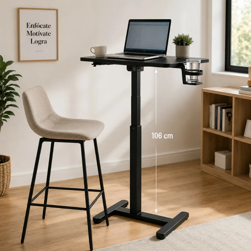Mesa Auxiliar Ajustable Negra Ellevare