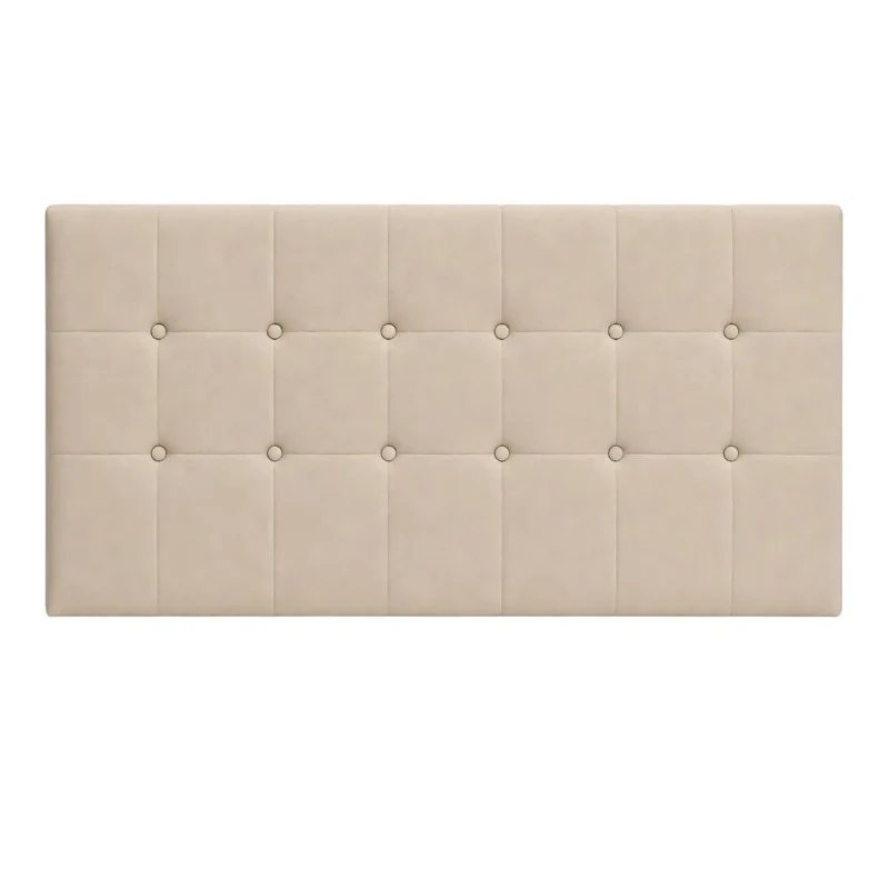 Cabecero Doble 140x60 Cuadros Grandes Beige Tela