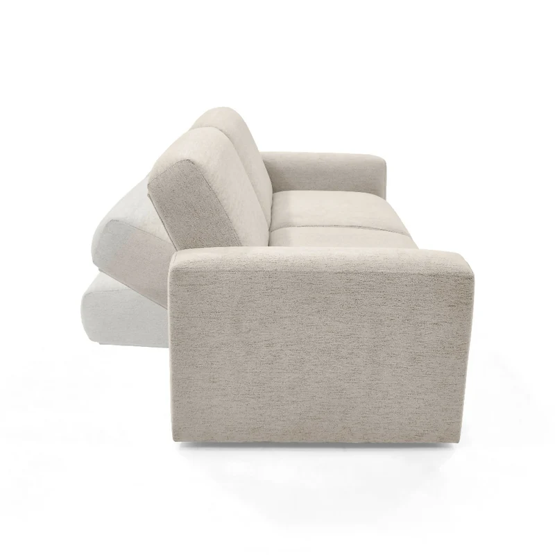 Sofa Cama Boston 225x91x80 cm Con Brazos Removibles Tela Beige
