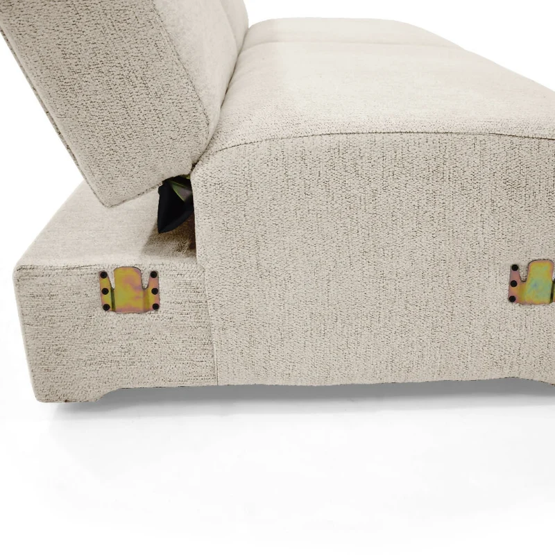 Sofa Cama Boston 225x91x80 cm Con Brazos Removibles Tela Beige
