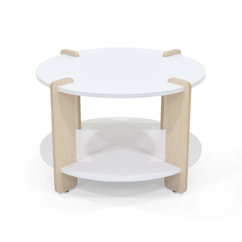 Mesa de Centro Kobe 60x60x40 cm Diseño Moderno Blanco