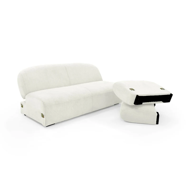 Sofa Cama Auren 240x88x85 cm Con Brazos Removibles Tela Mix