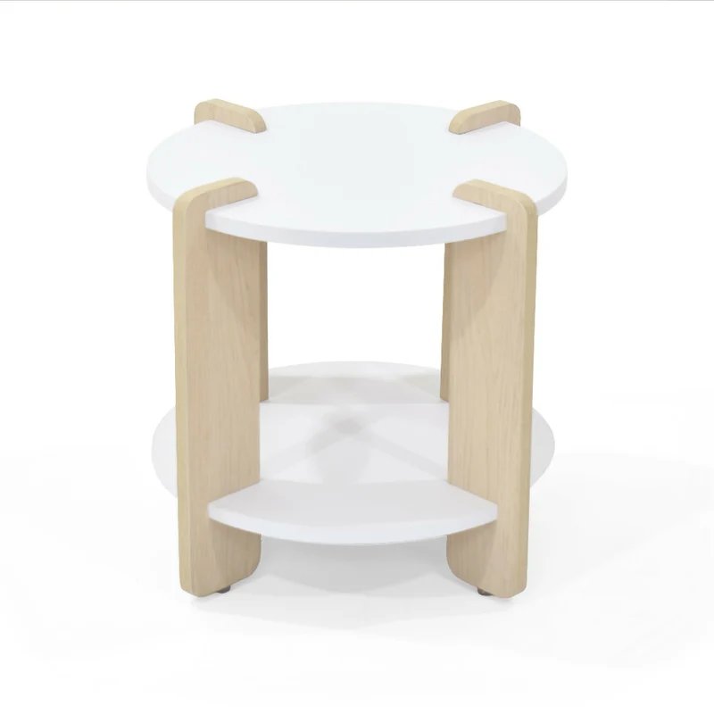 Mesa Auxiliar Kobe 40x40x40 cm Diseño Moderno Blanco