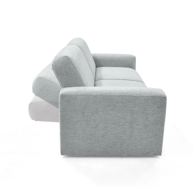 Sofa Cama Boston 225x91x80 cm Con Brazos Removibles Tela Plata