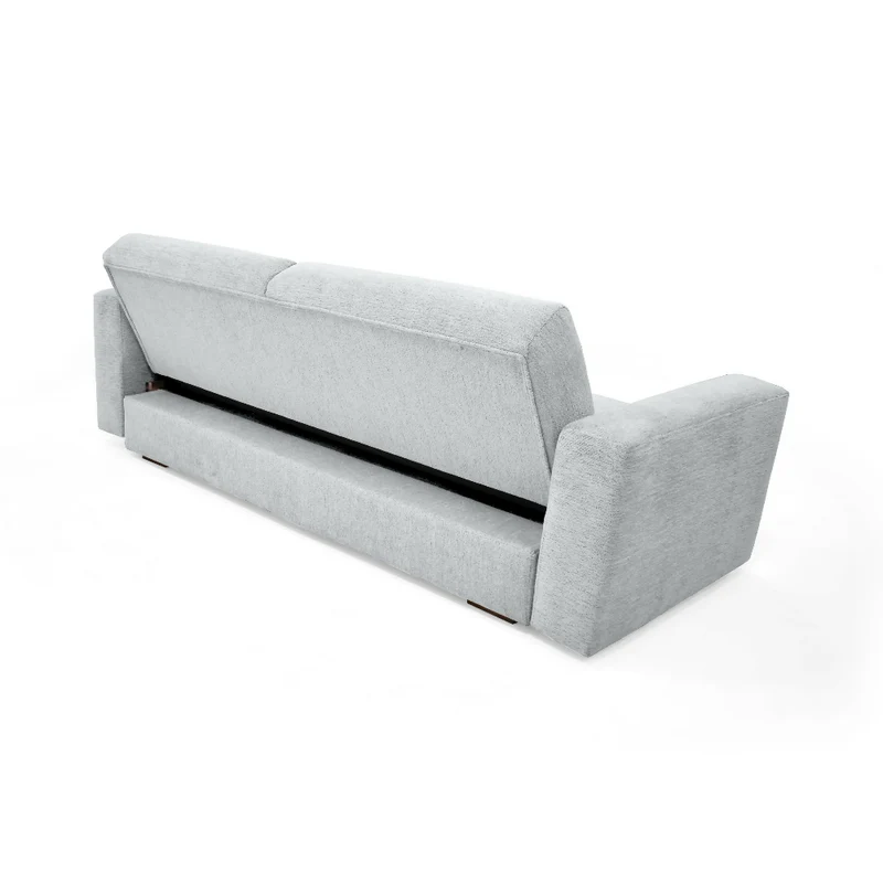 Sofa Cama Boston 225x91x80 cm Con Brazos Removibles Tela Plata