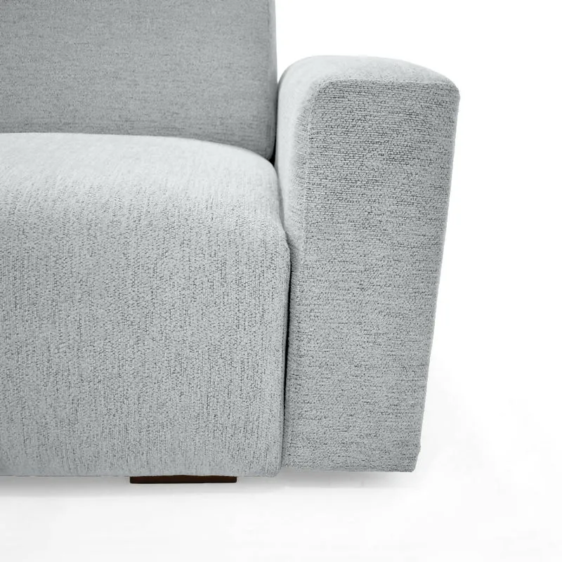 Sofa Cama Boston 225x91x80 cm Con Brazos Removibles Tela Plata