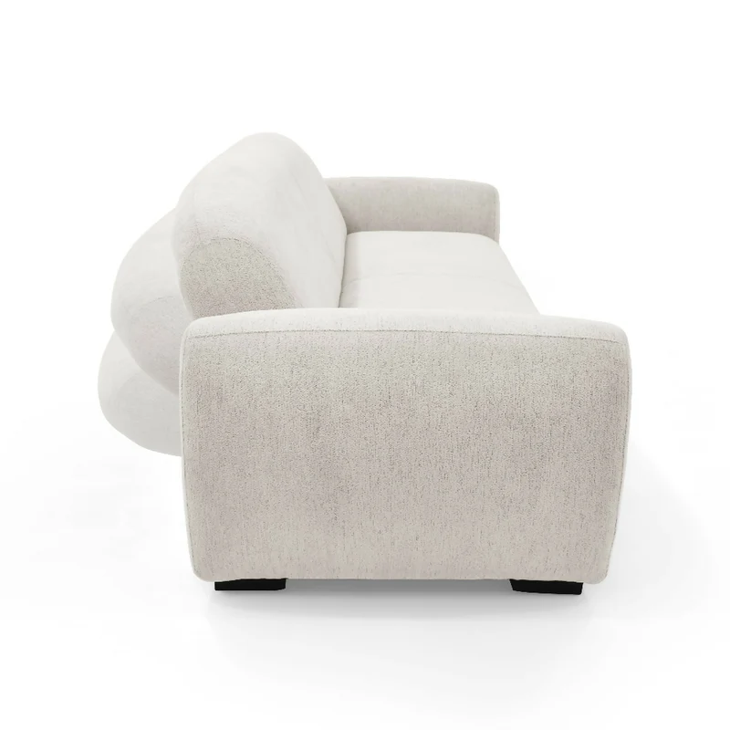 Sofa Cama Auren 240x88x85 cm Con Brazos Removibles Tela Beige
